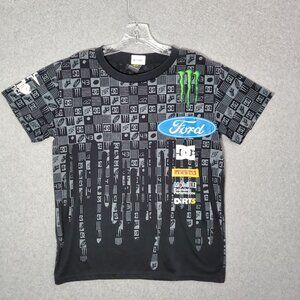 Monster Energy Men Shirt Large Black DC Shoes Ken Block 43 Alpinestar Ford Tee